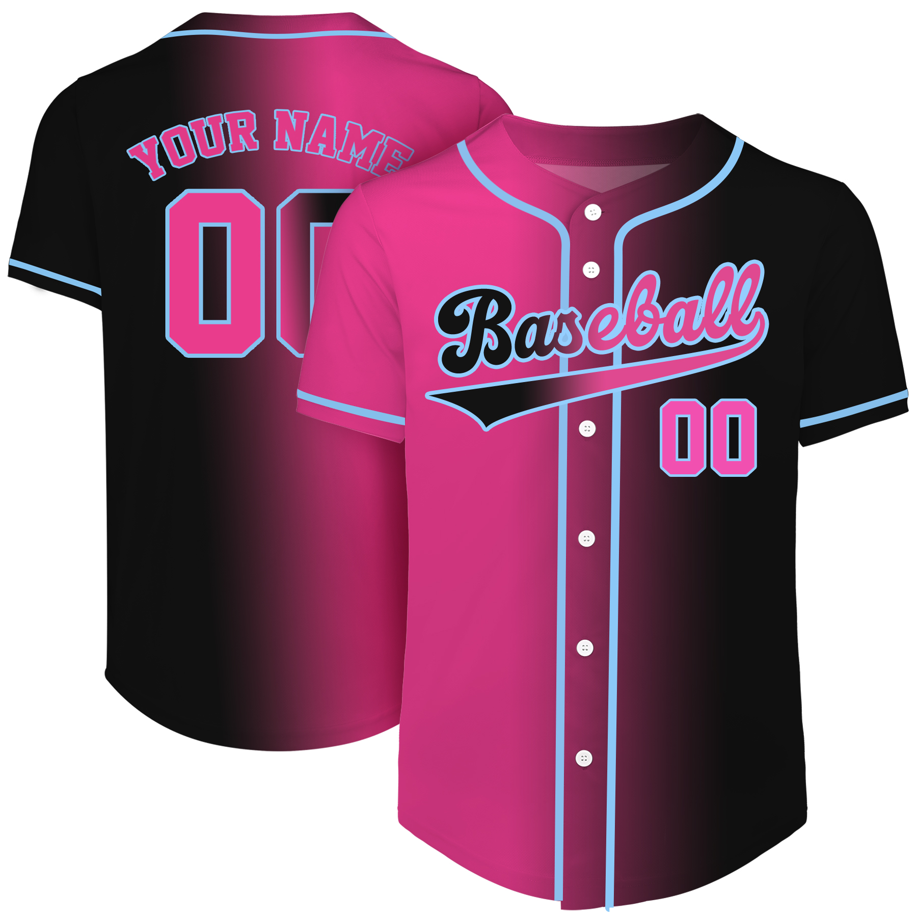 Custom Full-Button Baseball Jersey (Full Color Dye Sublimated