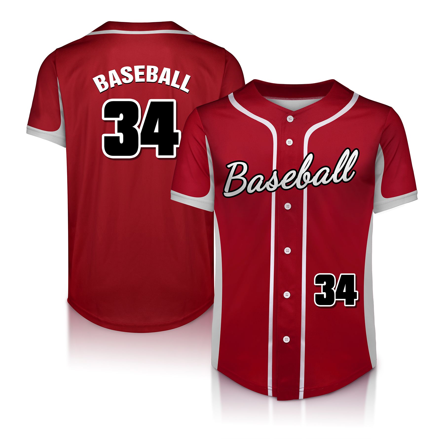 Custom Full-Button Baseball Jersey (Full Color Dye Sublimated