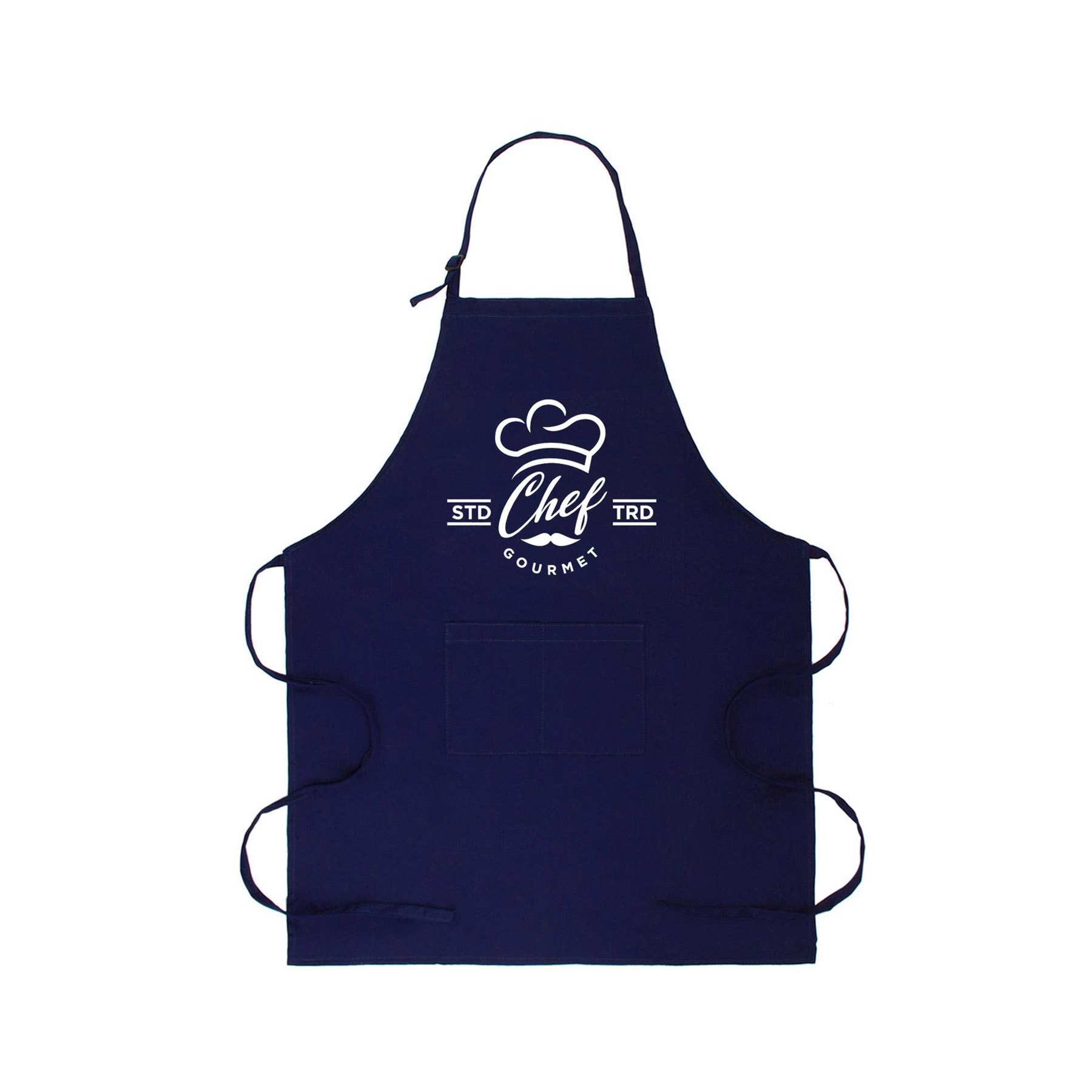 7 Oz. Adjustable Twill Bib Apron/ 2-Pocket - Printed with